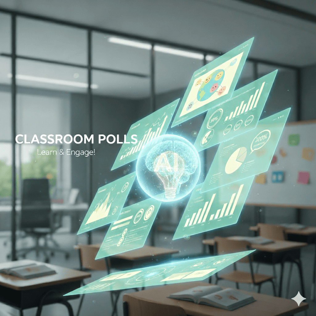 Classroom Polls interface highlighting live analytics